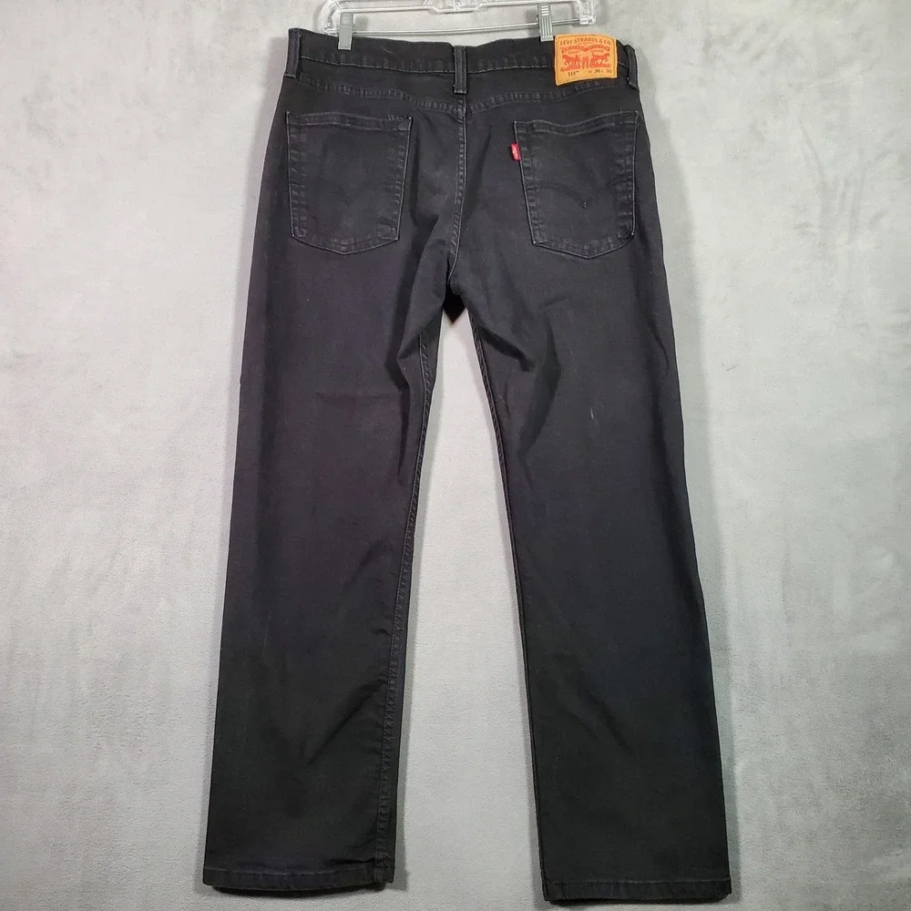 Levi's 514 Straight Fit Jeans Mens‎ 36x30 Black Denim Gorpcore Grunge Streetwear